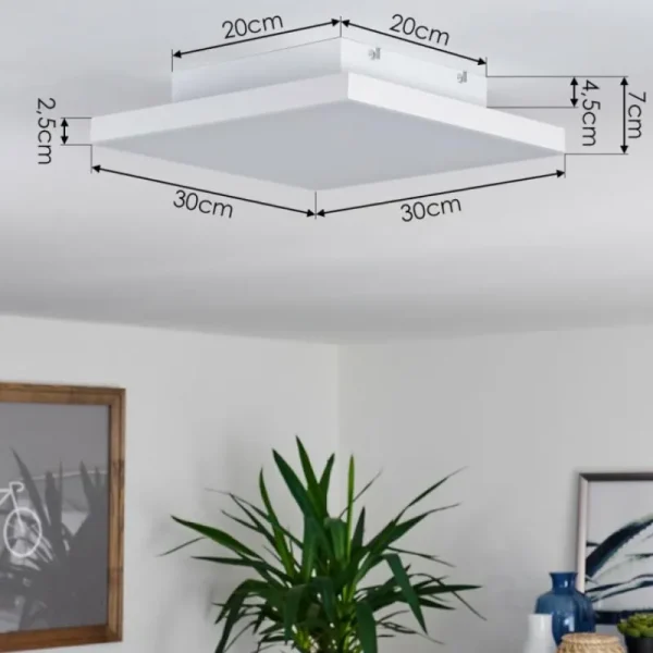 hofstein Plafonnier Buenaventura LED Blanc, 1 lumière, Télécommandes* Lampes Modernes