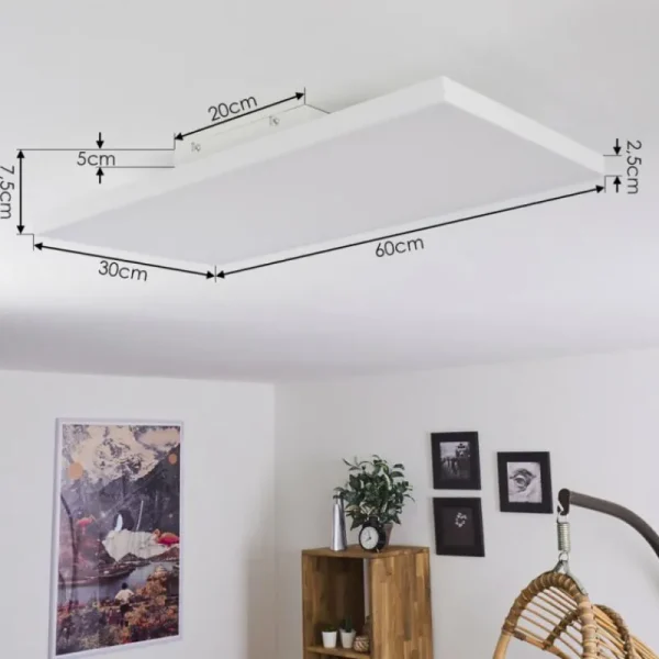 hofstein Plafonnier Buenaventura LED Blanc, 1 lumière, Télécommandes, Changeur de couleurs* Lampes Modernes