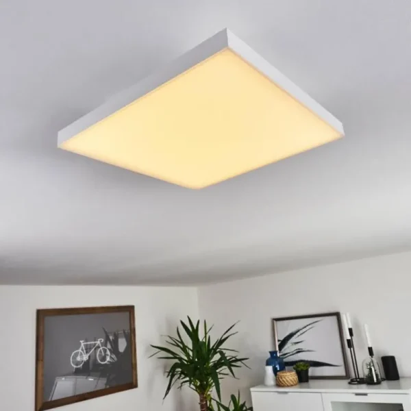 hofstein Plafonnier Buenaventura LED Blanc, 1 lumière, Télécommandes* Lampes Modernes