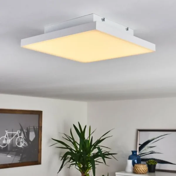 hofstein Plafonnier Buenaventura LED Blanc, 1 lumière, Télécommandes* Lampes Modernes