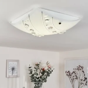 hofstein Plafonnier Buochs LED Blanc, 1 lumière* Lampes En Verre