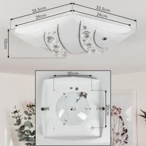 hofstein Plafonnier Buochs LED Blanc, 1 lumière* Lampes En Verre
