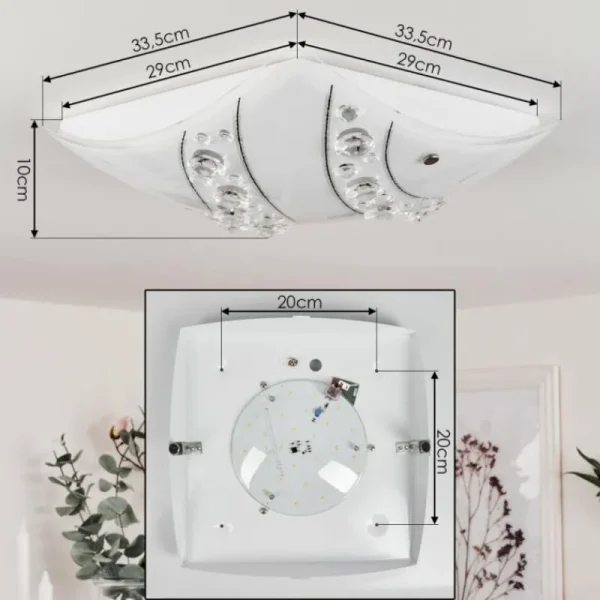 hofstein Plafonnier Buochs LED Blanc, 1 lumière* Lampes En Verre