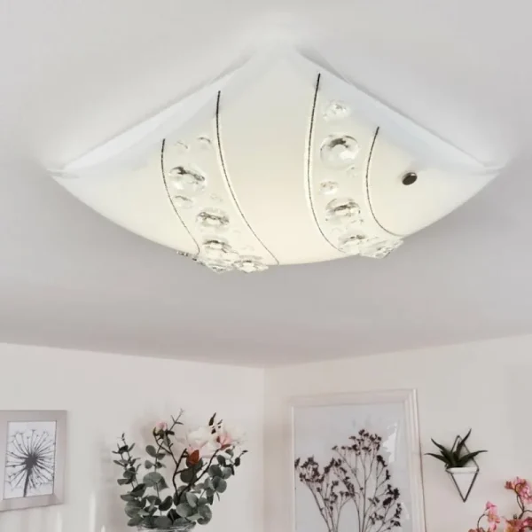 hofstein Plafonnier Buochs LED Blanc, 1 lumière* Lampes En Verre