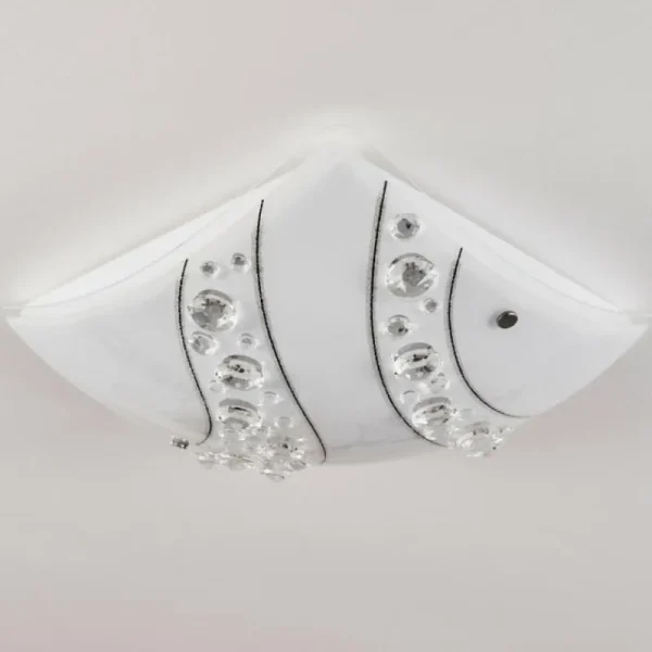 hofstein Plafonnier Buochs LED Blanc, 1 lumière* Lampes En Verre