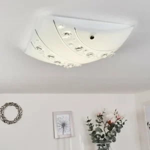 hofstein Plafonnier Buochs LED Blanc, 1 lumière* Lampes En Verre