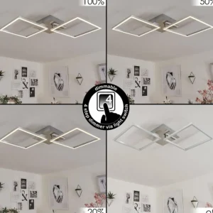 hofstein Plafonnier Buren LED Nickel mat, 1 lumière* Lampes Modernes