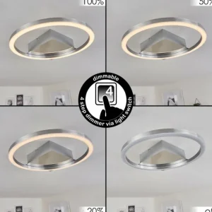 hofstein Plafonnier Buren LED Nickel mat, 1 lumière* Lampes Modernes