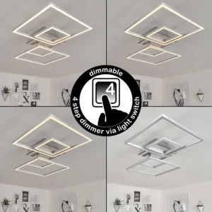 hofstein Plafonnier Buren LED Nickel mat, 1 lumière* Lampes Modernes