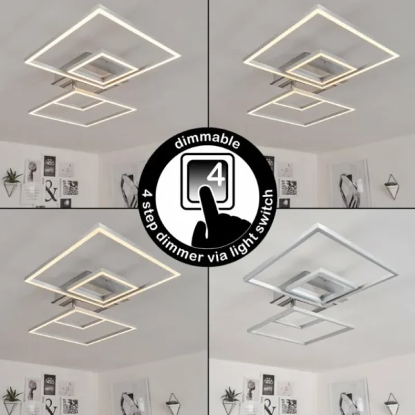 hofstein Plafonnier Buren LED Nickel mat, 1 lumière* Lampes Modernes