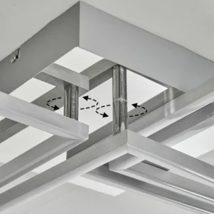 hofstein Plafonnier Buren LED Nickel mat, 1 lumière* Lampes Modernes