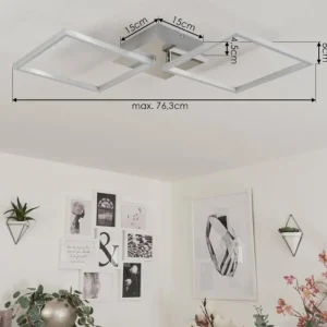 hofstein Plafonnier Buren LED Nickel mat, 1 lumière* Lampes Modernes