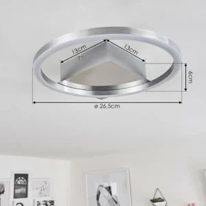 hofstein Plafonnier Buren LED Nickel mat, 1 lumière* Lampes Modernes