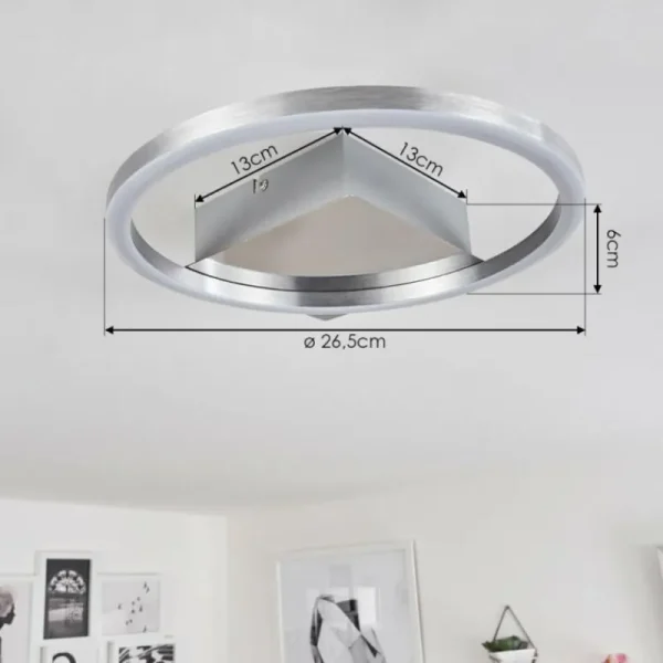 hofstein Plafonnier Buren LED Nickel mat, 1 lumière* Lampes Modernes