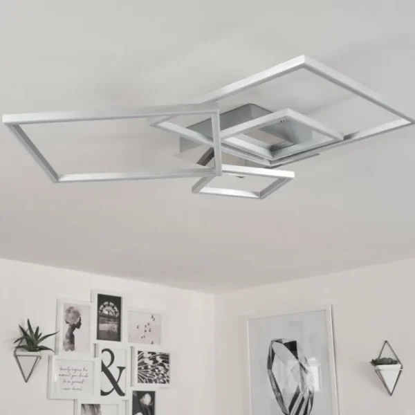 hofstein Plafonnier Buren LED Nickel mat, 1 lumière* Lampes Modernes