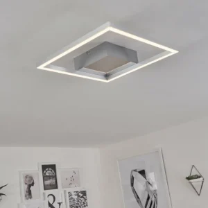 hofstein Plafonnier Buren LED Nickel mat, 1 lumière* Lampes Modernes