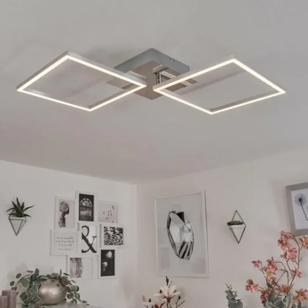 hofstein Plafonnier Buren LED Nickel mat, 1 lumière* Lampes Modernes