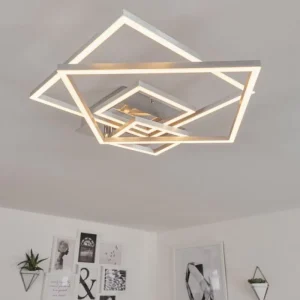 hofstein Plafonnier Buren LED Nickel mat, 1 lumière* Lampes Modernes