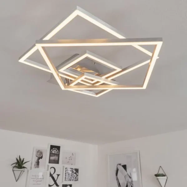 hofstein Plafonnier Buren LED Nickel mat, 1 lumière* Lampes Modernes