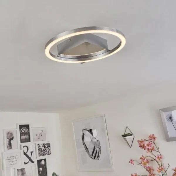 hofstein Plafonnier Buren LED Nickel mat, 1 lumière* Lampes Modernes