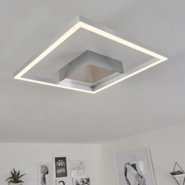 hofstein Plafonnier Buren LED Nickel mat, 1 lumière* Lampes Modernes