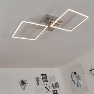 hofstein Plafonnier Buren LED Nickel mat, 1 lumière* Lampes Modernes