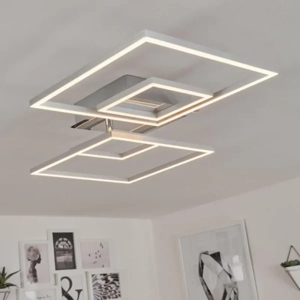 hofstein Plafonnier Buren LED Nickel mat, 1 lumière* Lampes Modernes