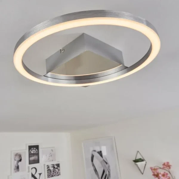hofstein Plafonnier Buren LED Nickel mat, 1 lumière* Lampes Modernes