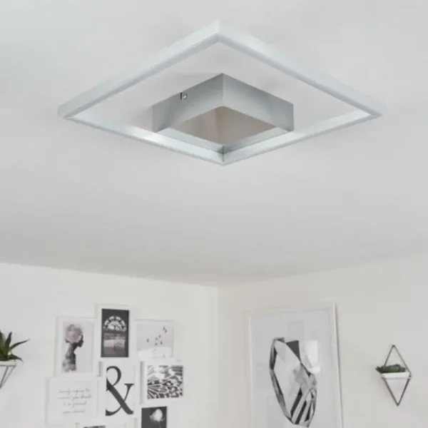 hofstein Plafonnier Buren LED Nickel mat, 1 lumière* Lampes Modernes