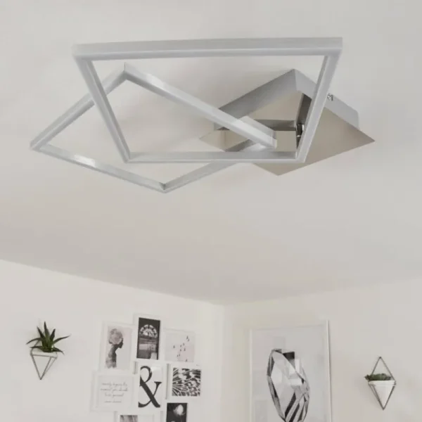 hofstein Plafonnier Buren LED Nickel mat, 1 lumière* Lampes Modernes