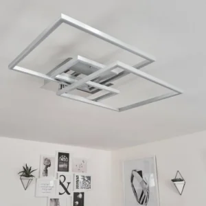hofstein Plafonnier Buren LED Nickel mat, 1 lumière* Lampes Modernes