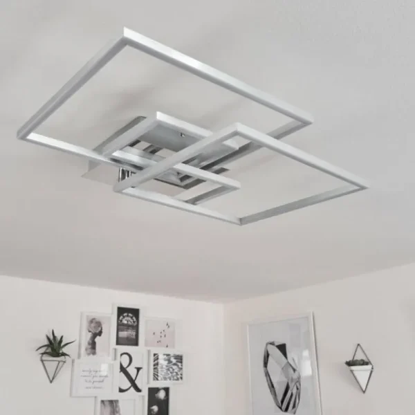 hofstein Plafonnier Buren LED Nickel mat, 1 lumière* Lampes Modernes