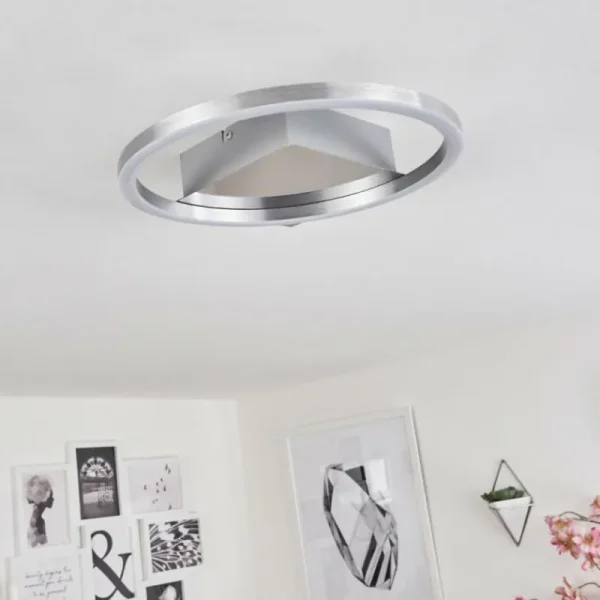 hofstein Plafonnier Buren LED Nickel mat, 1 lumière* Lampes Modernes