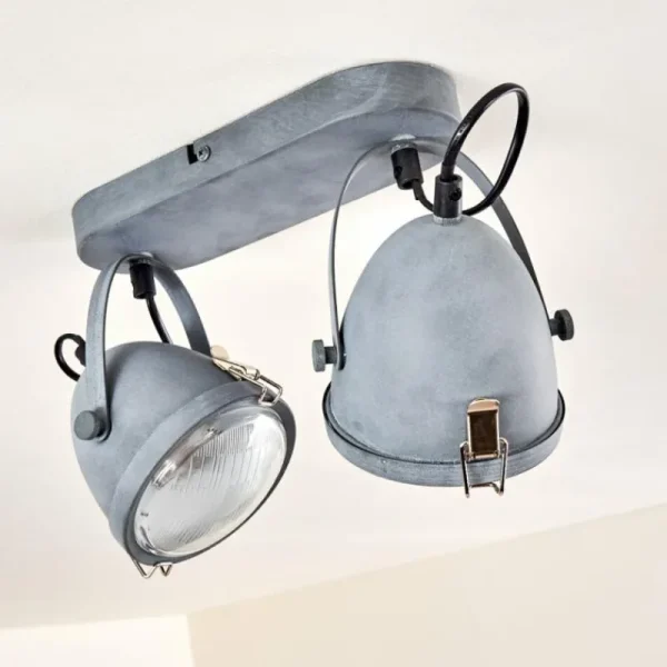 hofstein Plafonnier Butikon Gris, 2 lumières* Lampes En Verre