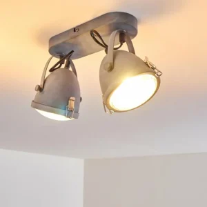 hofstein Plafonnier Butikon Gris, 2 lumières* Lampes En Verre