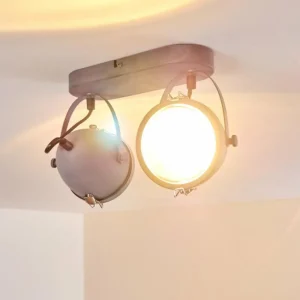 hofstein Plafonnier Butikon Gris, 2 lumières* Lampes En Verre