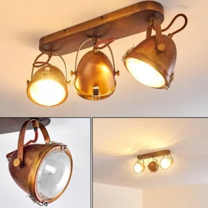 hofstein Plafonnier Butikon Rouille, 3 lumières* Lampes En Verre