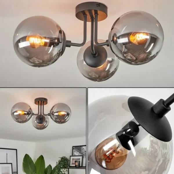 hofstein Plafonnier Cabalonga Noir, 3 lumières* Lampes Modernes