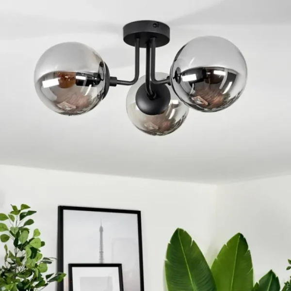 hofstein Plafonnier Cabalonga Noir, 3 lumières* Lampes Modernes