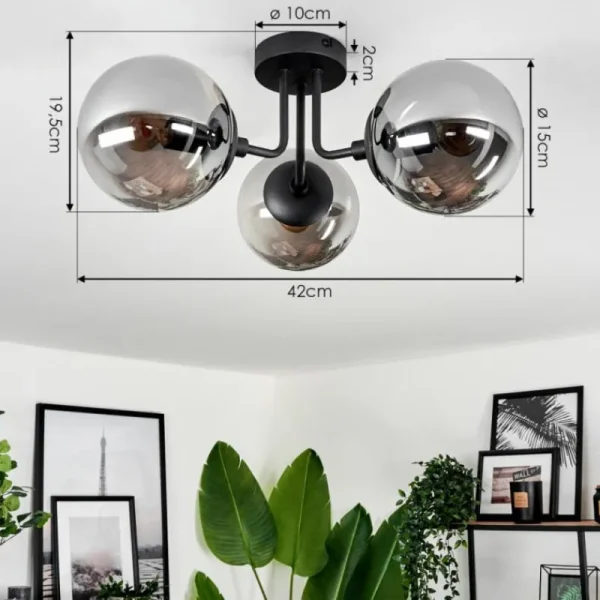 hofstein Plafonnier Cabalonga Noir, 3 lumières* Lampes Modernes