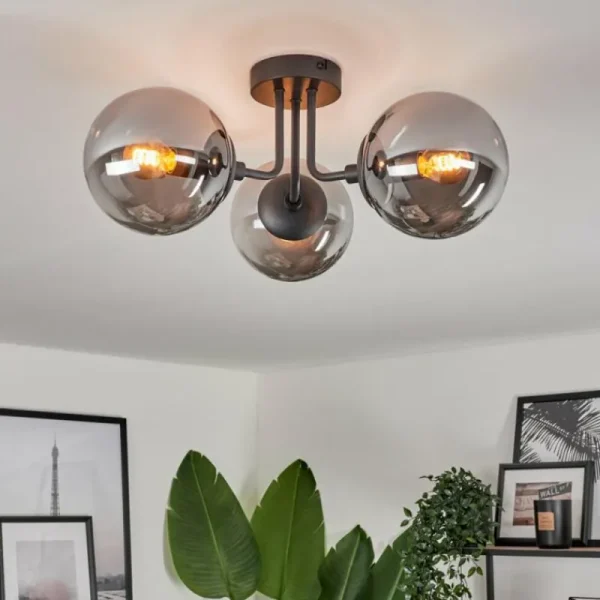 hofstein Plafonnier Cabalonga Noir, 3 lumières* Lampes Modernes
