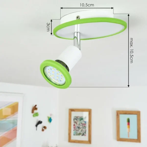 hofstein Plafonnier Cabri LED Chrome, Vert, Blanc, 1 lumière* Lampes Modernes