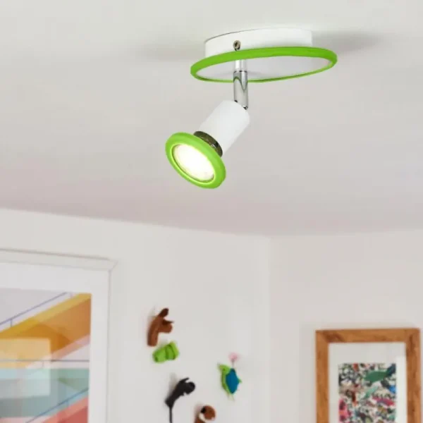 hofstein Plafonnier Cabri LED Chrome, Vert, Blanc, 1 lumière* Lampes Modernes