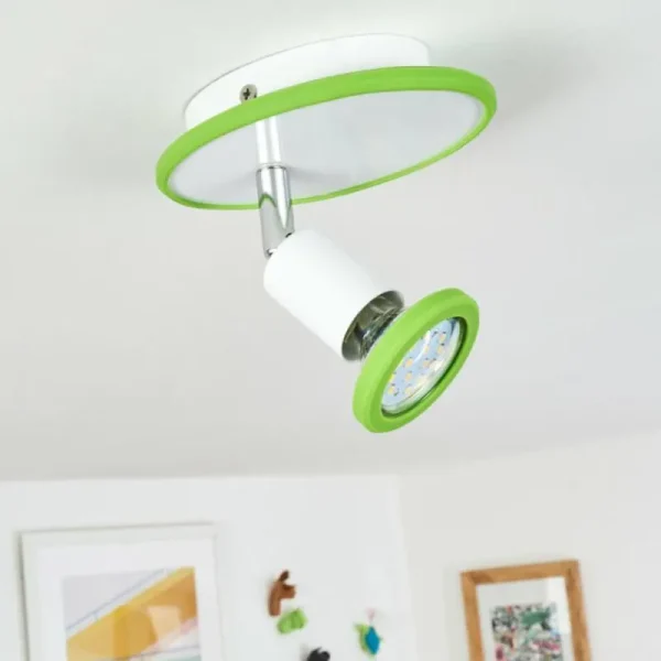 hofstein Plafonnier Cabri LED Chrome, Vert, Blanc, 1 lumière* Lampes Modernes