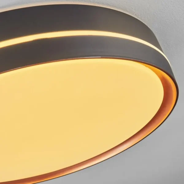 hofstein Plafonnier Cachalot LED Cuivre, Noir, 1 lumière, Télécommandes, Changeur de couleurs* Lampes Modernes