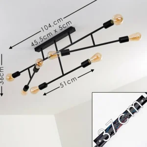hofstein Plafonnier Cahaba Noir, 8 lumières* Lampes Modernes
