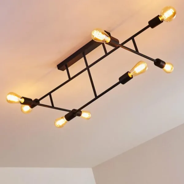 hofstein Plafonnier Cahaba Noir, 8 lumières* Lampes Modernes