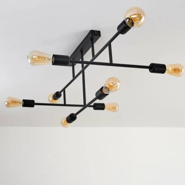 hofstein Plafonnier Cahaba Noir, 8 lumières* Lampes Modernes