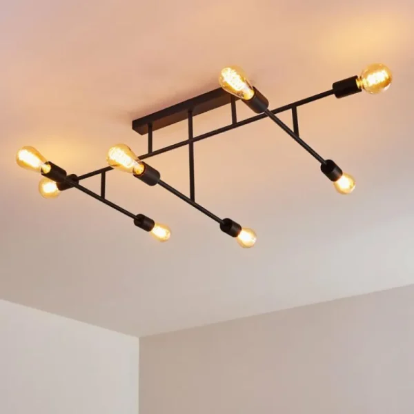 hofstein Plafonnier Cahaba Noir, 8 lumières* Lampes Modernes