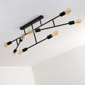 hofstein Plafonnier Cahaba Noir, 8 lumières* Lampes Modernes